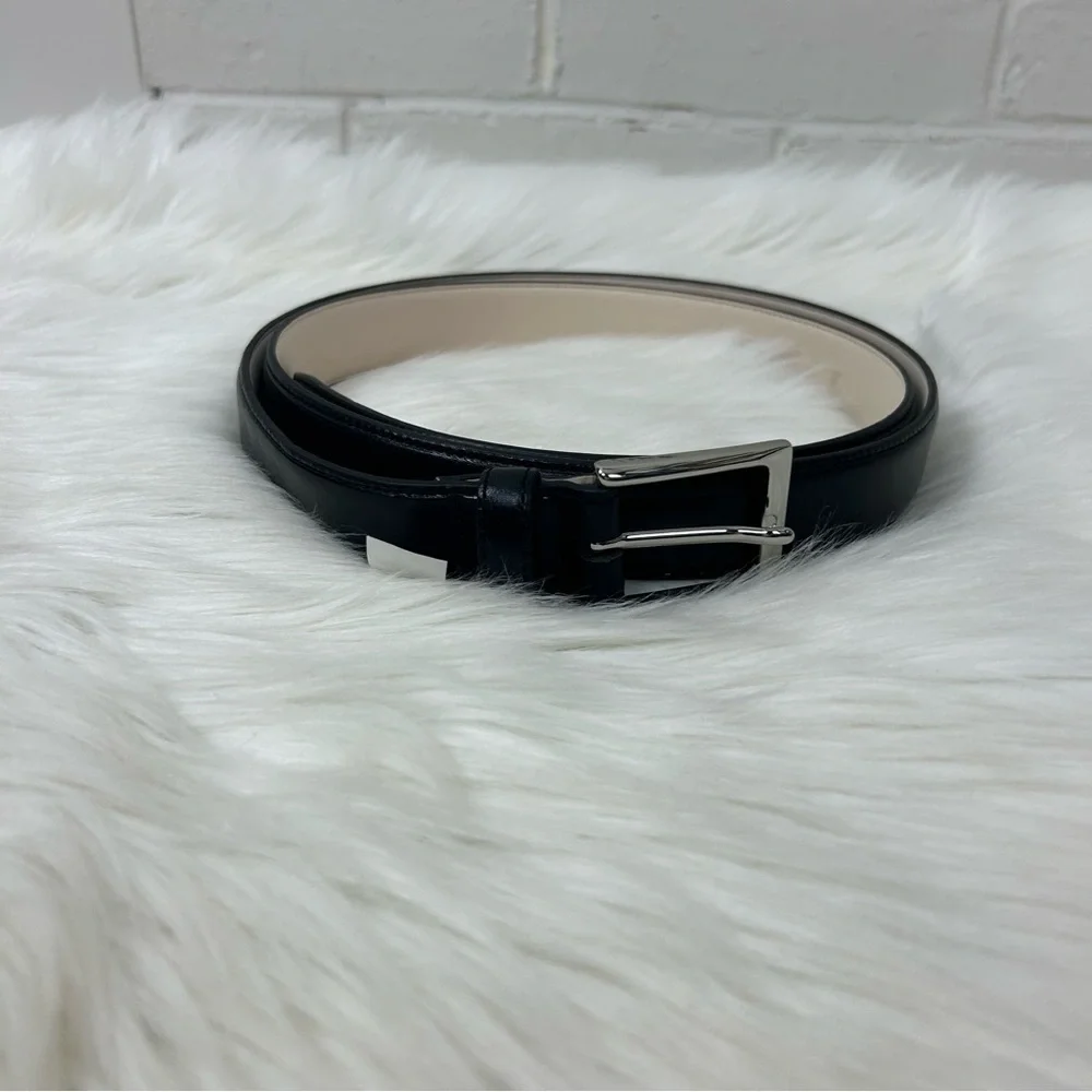 Lands’ End Men’s Black Leather Belt Size 48